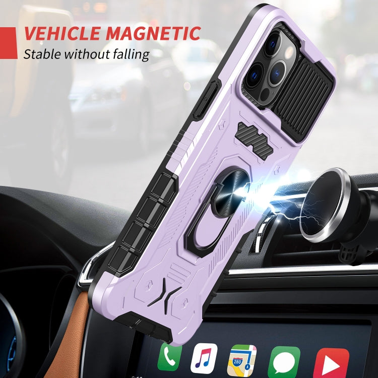 All-inclusive PC TPU Tempered Glass Film Integral Shockproof Case For iPhone 12 / 12 Pro(Light Purple)