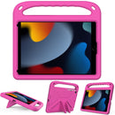Handle Portable EVA Shockproof Protective Case with Triangle Holder For iPad 10.2 2021 / 2020 / 2019(Rose Red)