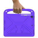 Handle Portable EVA Shockproof Protective Case with Triangle Holder For iPad 10.2 2021 / 2020 / 2019(Purple)
