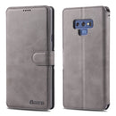For Galaxy Note 9 AZNS Calf Texture Magnetic Horizontal Flip PU Leather Case with Holder & Card Slots & Photo Frame(Gray)