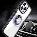 Shockproof Transparent TPU + Acrylic Protective Case with Ring Holder For iPhone 13 Pro Max(Black)