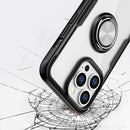 Shockproof Transparent TPU + Acrylic Protective Case with Ring Holder For iPhone 13 Pro Max(Blue)
