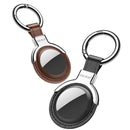 SULADA Leather Protective Cover Case with Switchable Keychain Ring For AirTag(Coffee)