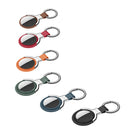 SULADA Leather Protective Cover Case with Switchable Keychain Ring For AirTag(Coffee)