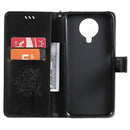 For Nokia G10 Tree & Cat Pattern Pressed Printing Horizontal Flip PU Leather Case with Holder & Card Slots & Wallet & Lanyard(Black)
