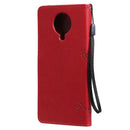 For Nokia G10 Tree & Cat Pattern Pressed Printing Horizontal Flip PU Leather Case with Holder & Card Slots & Wallet & Lanyard(Red)