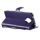 For Nokia G10 Tree & Cat Pattern Pressed Printing Horizontal Flip PU Leather Case with Holder & Card Slots & Wallet & Lanyard(Purple)