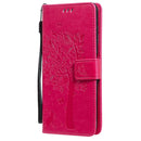 For Nokia G10 Tree & Cat Pattern Pressed Printing Horizontal Flip PU Leather Case with Holder & Card Slots & Wallet & Lanyard(Rose)
