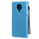 For Nokia G10 Tree & Cat Pattern Pressed Printing Horizontal Flip PU Leather Case with Holder & Card Slots & Wallet & Lanyard(Blue)