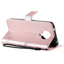 For Nokia G10 Tree & Cat Pattern Pressed Printing Horizontal Flip PU Leather Case with Holder & Card Slots & Wallet & Lanyard(Rose gold)