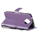 For Nokia G10 Tree & Cat Pattern Pressed Printing Horizontal Flip PU Leather Case with Holder & Card Slots & Wallet & Lanyard(Lavender)