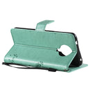 For Nokia G10 Tree & Cat Pattern Pressed Printing Horizontal Flip PU Leather Case with Holder & Card Slots & Wallet & Lanyard(Green)