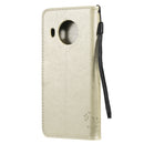 For Nokia X20 Tree & Cat Pattern Pressed Printing Horizontal Flip PU Leather Case with Holder & Card Slots & Wallet & Lanyard(Gold)