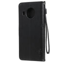 For Nokia X20 Tree & Cat Pattern Pressed Printing Horizontal Flip PU Leather Case with Holder & Card Slots & Wallet & Lanyard(Black)