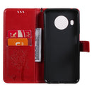 For Nokia X20 Tree & Cat Pattern Pressed Printing Horizontal Flip PU Leather Case with Holder & Card Slots & Wallet & Lanyard(Red)