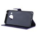 For Nokia X20 Tree & Cat Pattern Pressed Printing Horizontal Flip PU Leather Case with Holder & Card Slots & Wallet & Lanyard(Purple)
