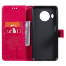 For Nokia X20 Tree & Cat Pattern Pressed Printing Horizontal Flip PU Leather Case with Holder & Card Slots & Wallet & Lanyard(Rose)