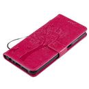 For Nokia X20 Tree & Cat Pattern Pressed Printing Horizontal Flip PU Leather Case with Holder & Card Slots & Wallet & Lanyard(Rose)