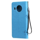For Nokia X20 Tree & Cat Pattern Pressed Printing Horizontal Flip PU Leather Case with Holder & Card Slots & Wallet & Lanyard(Blue)