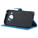For Nokia X20 Tree & Cat Pattern Pressed Printing Horizontal Flip PU Leather Case with Holder & Card Slots & Wallet & Lanyard(Blue)