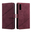 For Samsung Galaxy A50 Skin Feel Business Horizontal Flip PU Leather Case with Holder & Multi-Card Slots & Wallet & Lanyard & Photo Frame(Wine Red)