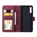 For Samsung Galaxy A50 Skin Feel Business Horizontal Flip PU Leather Case with Holder & Multi-Card Slots & Wallet & Lanyard & Photo Frame(Wine Red)