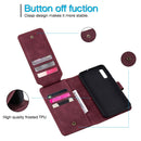 For Samsung Galaxy A50 Skin Feel Business Horizontal Flip PU Leather Case with Holder & Multi-Card Slots & Wallet & Lanyard & Photo Frame(Wine Red)