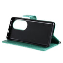 For Huawei P50 Pro Sun Embossing Pattern Horizontal Flip Leather Case with Card Slot & Holder & Wallet & Lanyard(Green)