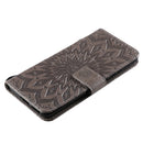 For Huawei P50 Pro Sun Embossing Pattern Horizontal Flip Leather Case with Card Slot & Holder & Wallet & Lanyard(Grey)