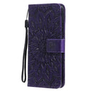 For Huawei P50 Pro Sun Embossing Pattern Horizontal Flip Leather Case with Card Slot & Holder & Wallet & Lanyard(Purple)
