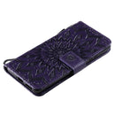 For Huawei P50 Pro Sun Embossing Pattern Horizontal Flip Leather Case with Card Slot & Holder & Wallet & Lanyard(Purple)