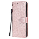For Huawei P50 Pro Sun Embossing Pattern Horizontal Flip Leather Case with Card Slot & Holder & Wallet & Lanyard(Rose Gold)