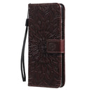 For Huawei P50 Pro Sun Embossing Pattern Horizontal Flip Leather Case with Card Slot & Holder & Wallet & Lanyard(Brown)