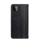 For Samsung Galaxy A22 5G Grid Texture Magnetic PU + TPU Horizontal Flip Leather Case with Holder & Card Slot(Black)
