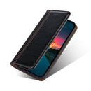 For Samsung Galaxy A22 5G Grid Texture Magnetic PU + TPU Horizontal Flip Leather Case with Holder & Card Slot(Black)