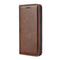For Samsung Galaxy A50 Grid Texture Magnetic PU + TPU Horizontal Flip Leather Case with Holder & Card Slot(Brown)