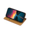 For Samsung Galaxy A50 Grid Texture Magnetic PU + TPU Horizontal Flip Leather Case with Holder & Card Slot(Brown)