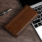 For Samsung Galaxy A50 Grid Texture Magnetic PU + TPU Horizontal Flip Leather Case with Holder & Card Slot(Brown)
