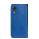 For Samsung Galaxy Xcover 5 Grid Texture Magnetic PU + TPU Horizontal Flip Leather Case with Holder & Card Slot(Blue)