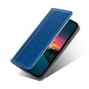 For Samsung Galaxy Xcover 5 Grid Texture Magnetic PU + TPU Horizontal Flip Leather Case with Holder & Card Slot(Blue)