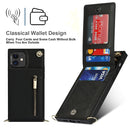 For iPhone 11 Cross-body Zipper Square TPU+PU Back Cover Case with Holder & Card Slots & Wallet & Strap (Black)