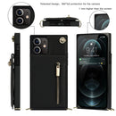 Cross-body Zipper Square TPU+PU Back Cover Case with Holder & Card Slots & Wallet & Strap For iPhone 12 mini(Black)