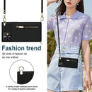 Cross-body Zipper Square TPU+PU Back Cover Case with Holder & Card Slots & Wallet & Strap For iPhone 12 mini(Black)