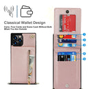 Cross-body Zipper Square TPU+PU Back Cover Case with Holder & Card Slots & Wallet & Strap For iPhone 12 Pro Max(Rose Gold)