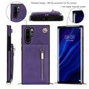 For Huawei P30 Pro Cross-body Zipper Square TPU+PU Back Cover Case with Holder & Card Slots & Wallet & Strap(Purple)