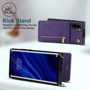 For Huawei P30 Pro Cross-body Zipper Square TPU+PU Back Cover Case with Holder & Card Slots & Wallet & Strap(Purple)