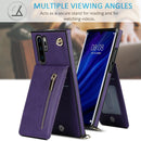For Huawei P30 Pro Cross-body Zipper Square TPU+PU Back Cover Case with Holder & Card Slots & Wallet & Strap(Purple)