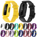 For Fitbit Ace 3 Silicone Integrated Watch Band(Black Red Buckle)
