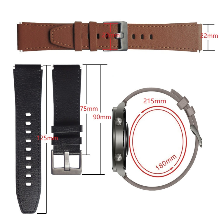 For Huawei Watch GT2 Pro Leather Watch Band(Coffee)