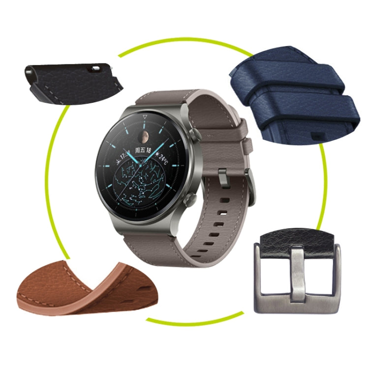 For Huawei Watch GT2 Pro Leather Watch Band(Coffee)